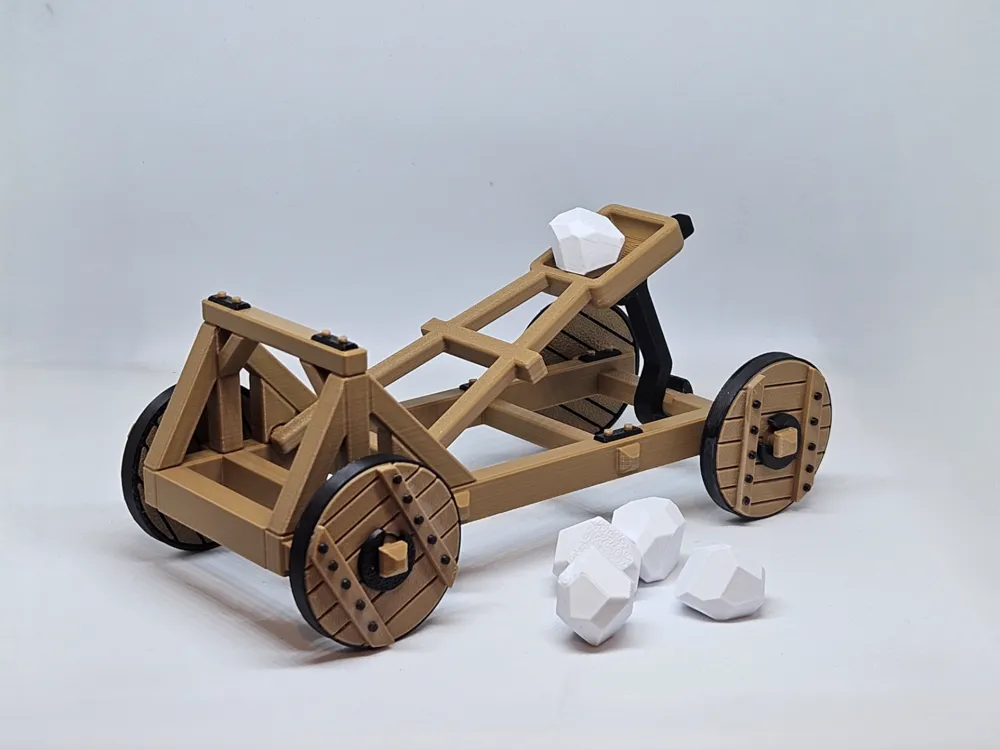 modular toy parts-interlocking 3D models_medieval catapult