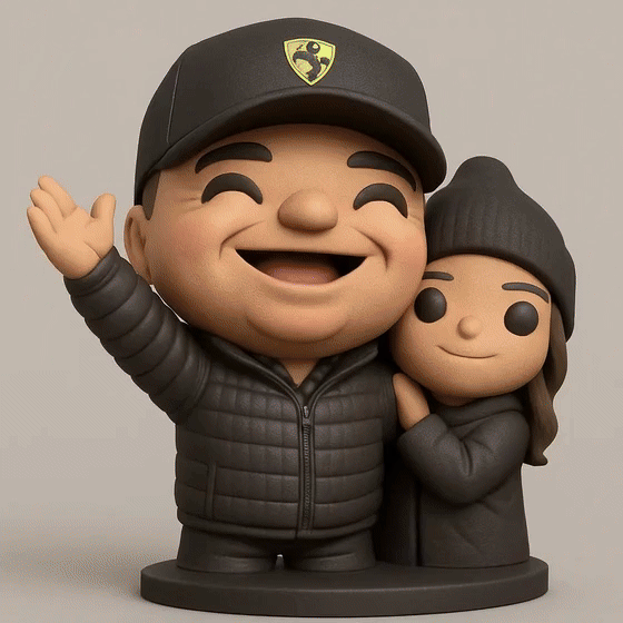 face to 3d model ai-3D portrait printing from photo_Joyful Couple Collectible Figurine - Perfect Display Piece