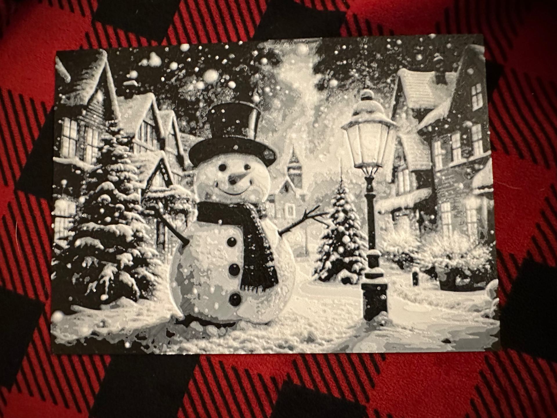 3D printed wall decor-hanging 3D art designs_Snowman Christmas Village