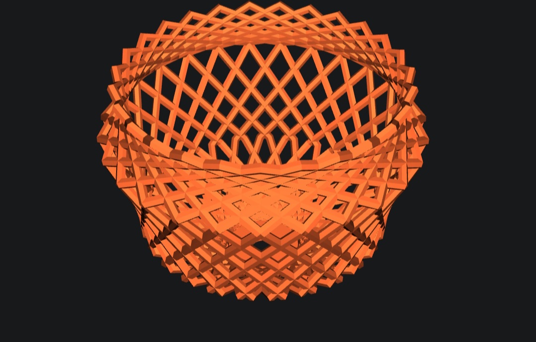 artistic statue STL-digital art figurines_Geometric Lattice Twist Basket