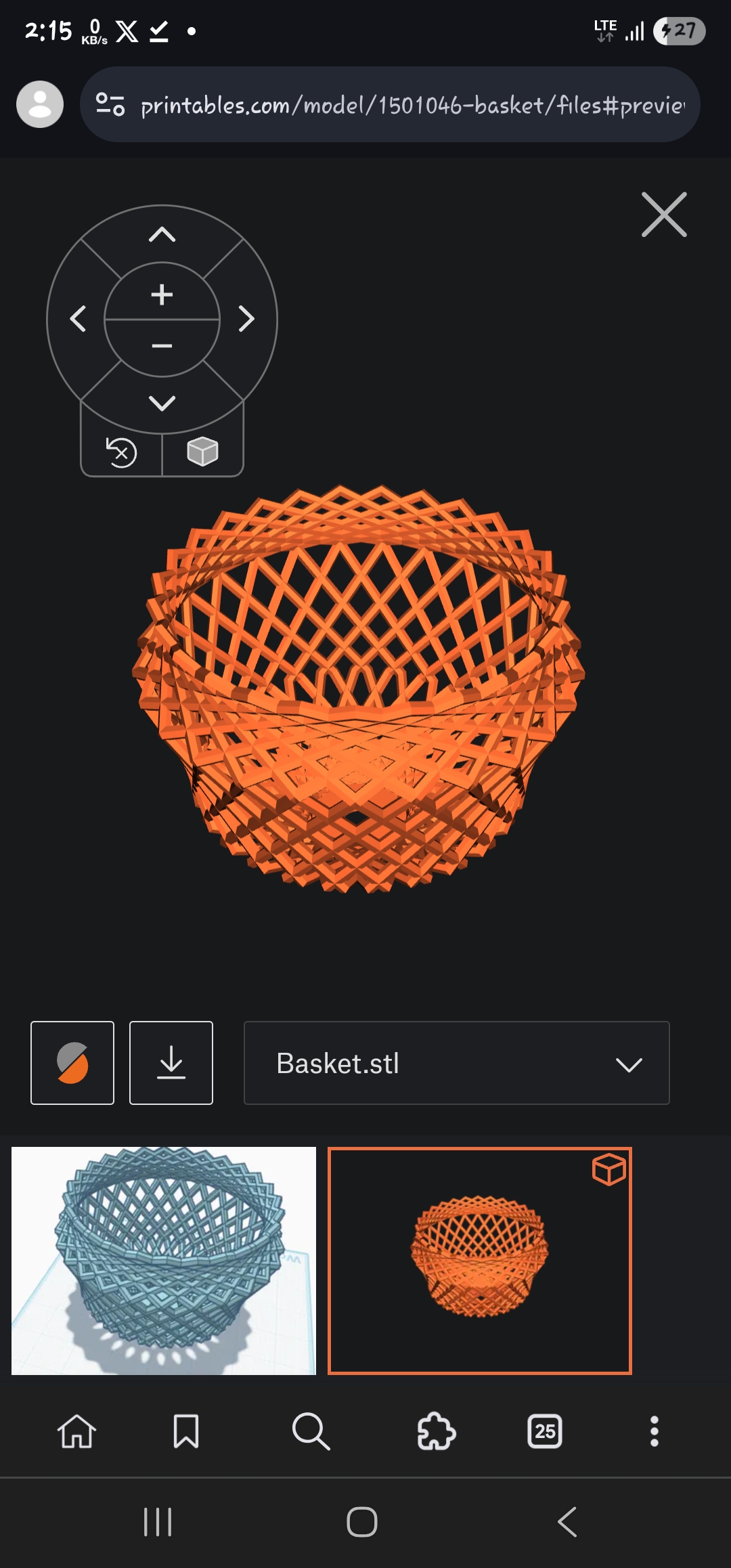 artistic statue STL-digital art figurines_Geometric Lattice Twist Basket