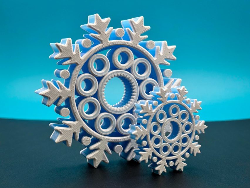 brain teaser 3D models-mechanical puzzle STL_Snowflake - Christmas Fidget Spinner