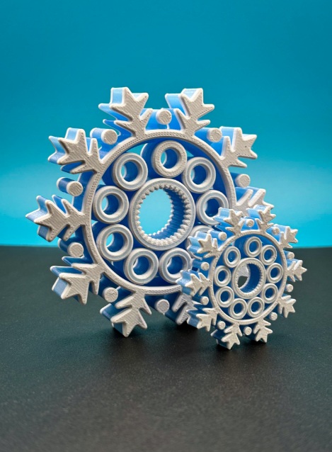 brain teaser 3D models-mechanical puzzle STL_Snowflake - Christmas Fidget Spinner