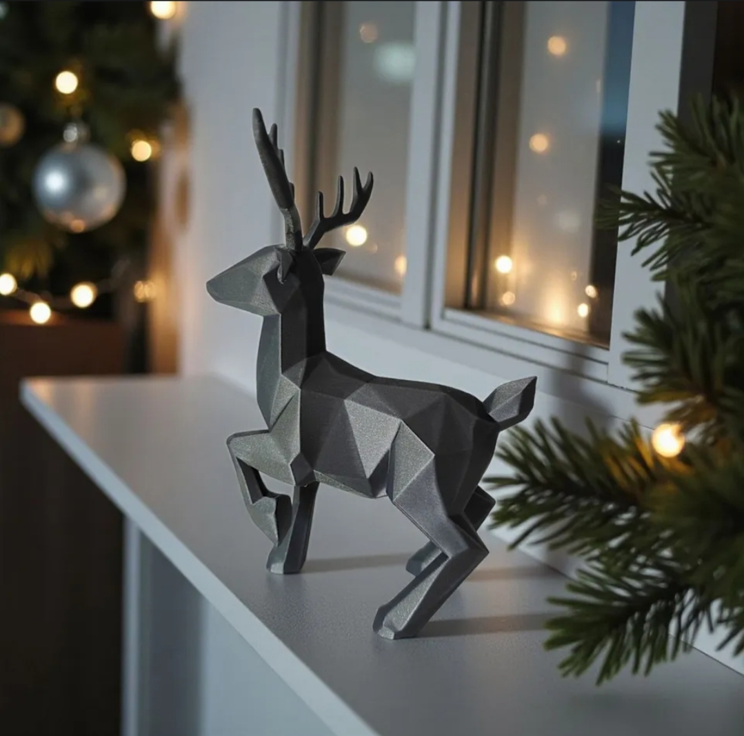 artistic statue STL-digital art figurines_Christmas reindeer 