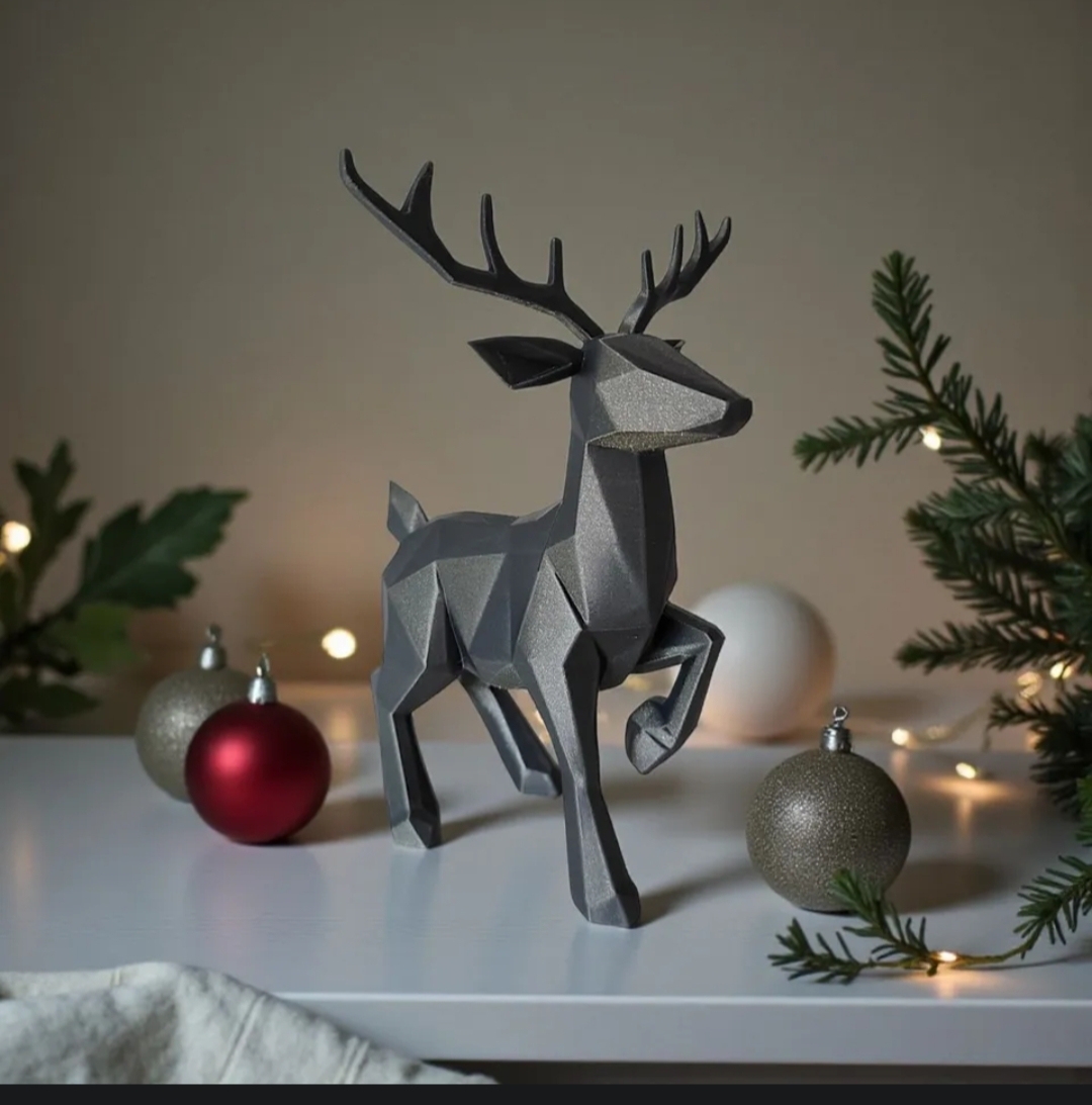 artistic statue STL-digital art figurines_Christmas reindeer 