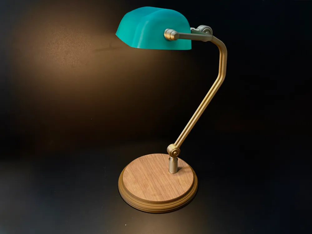 replica prop STL-3D printable cosplay weapons_Vintage Bankers Lamp - Laser Cut Lid