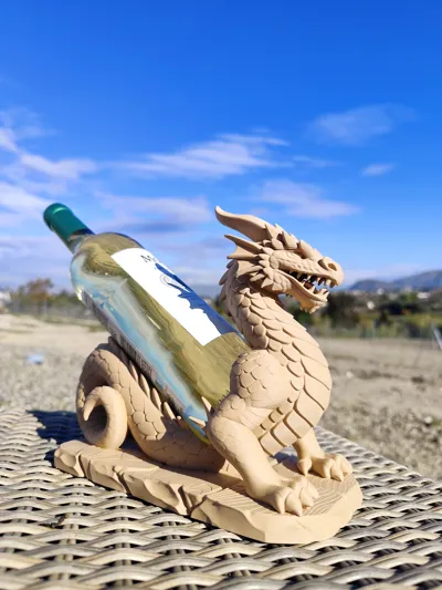 superhero STL files-collectible 3D figurines_Nordic Dragon Wine Holder