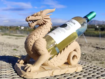 superhero STL files-collectible 3D figurines_Nordic Dragon Wine Holder