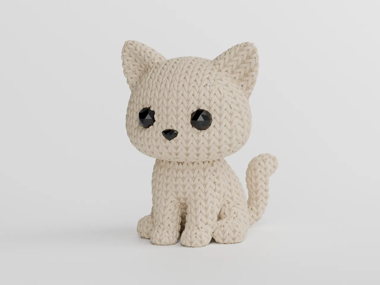 custom logo STL-embossed 3D sign designs_Knitted Cat