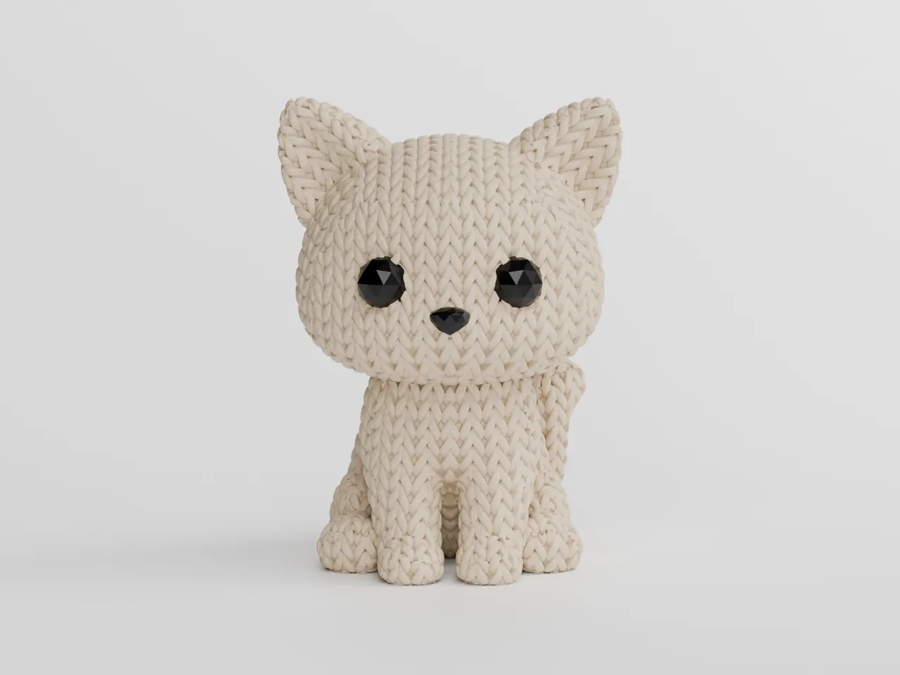 custom logo STL-embossed 3D sign designs_Knitted Cat