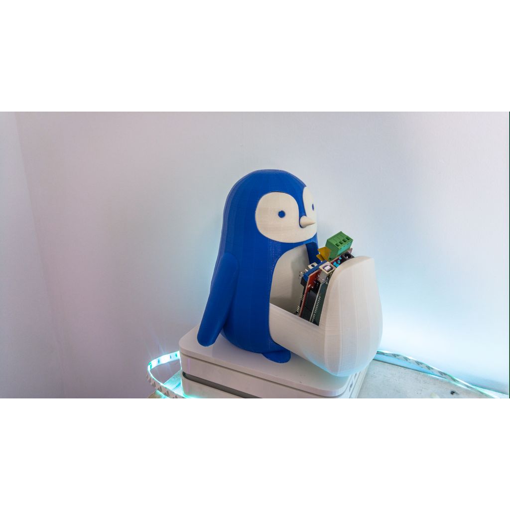superhero STL files-collectible 3D figurines_Cute Blue Chubby Penguin Figure – 3D Printed Decor