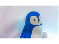 superhero STL files-collectible 3D figurines_Cute Blue Chubby Penguin Figure – 3D Printed Decor