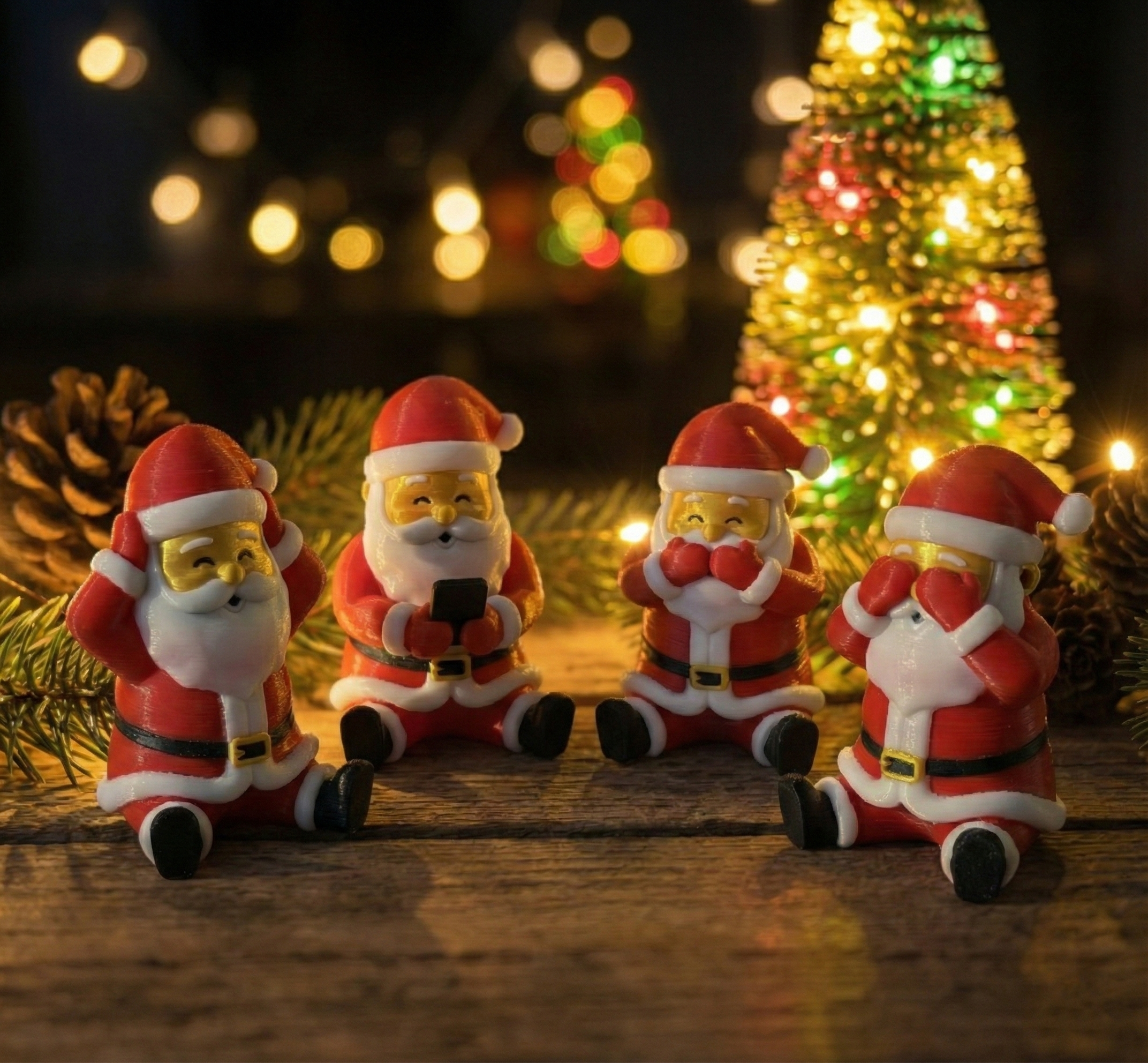 superhero STL files-collectible 3D figurines_🎅 Santa Claus with a Smartphone - Christmas Speci