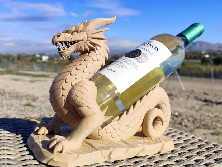 artistic statue STL-digital art figurines_Dragon Wine Holder