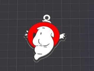 smartphone stand STL-tablet holder 3D model_Ghostbusters keychain