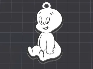 everyday 3D models-desktop gadget STL_Character casper the ghost keychain