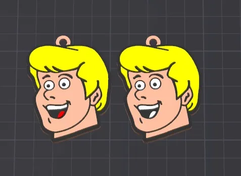 everyday 3D models-desktop gadget STL_Character fred (scooby doo) keychain