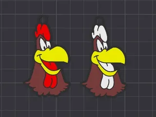 smartphone stand STL-tablet holder 3D model_Character foghorn leghorn keychain