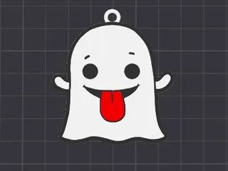smartphone stand STL-tablet holder 3D model_Ghost keychain / necklace charm
