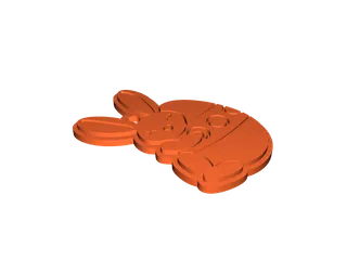 smartphone stand STL-tablet holder 3D model_Easter bunny keychain / necklace charm