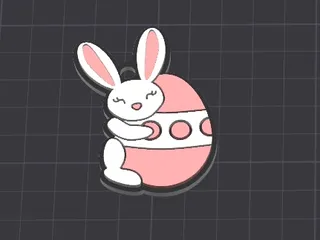 smartphone stand STL-tablet holder 3D model_Easter bunny keychain / necklace charm