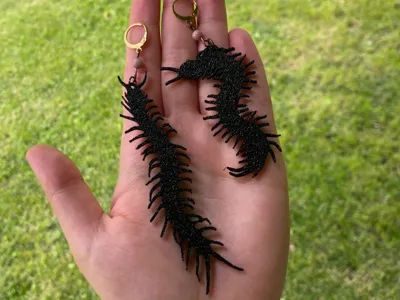 everyday 3D models-desktop gadget STL_ Centipede Goth Earrings