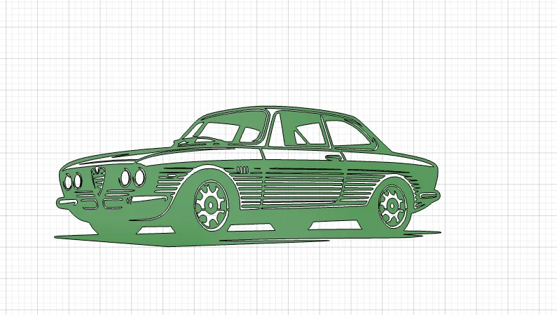 3D printed wall decor-hanging 3D art designs_Alfa Romeo Giulia 1970 Vintage 3D Printable Wall A