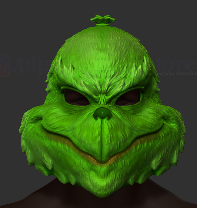 cosplay mask STL-wearable mask 3D print_The Grinch Mask Christmas