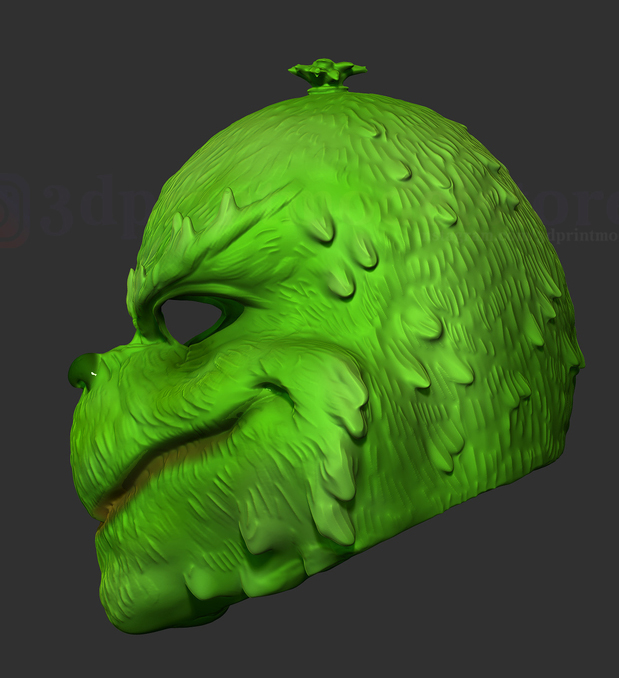 cosplay mask STL-wearable mask 3D print_The Grinch Mask Christmas