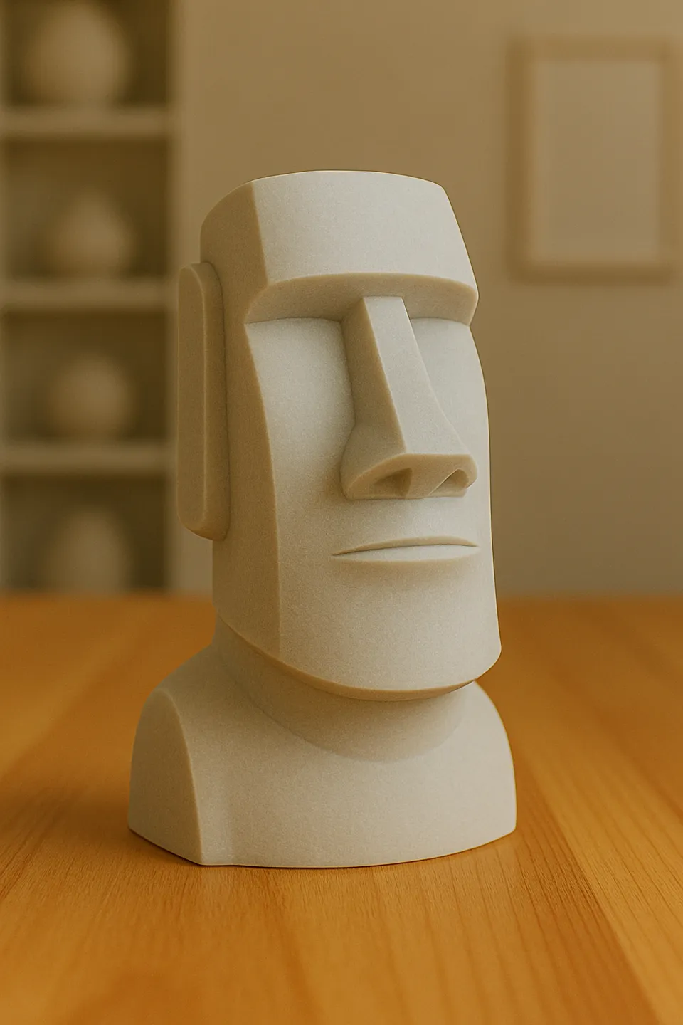 artistic statue STL-digital art figurines_Moai Face