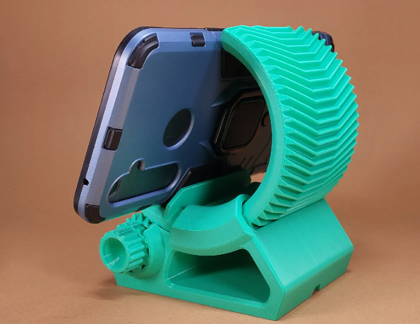 smartphone stand STL-tablet holder 3D model_Geared Phone stand 2