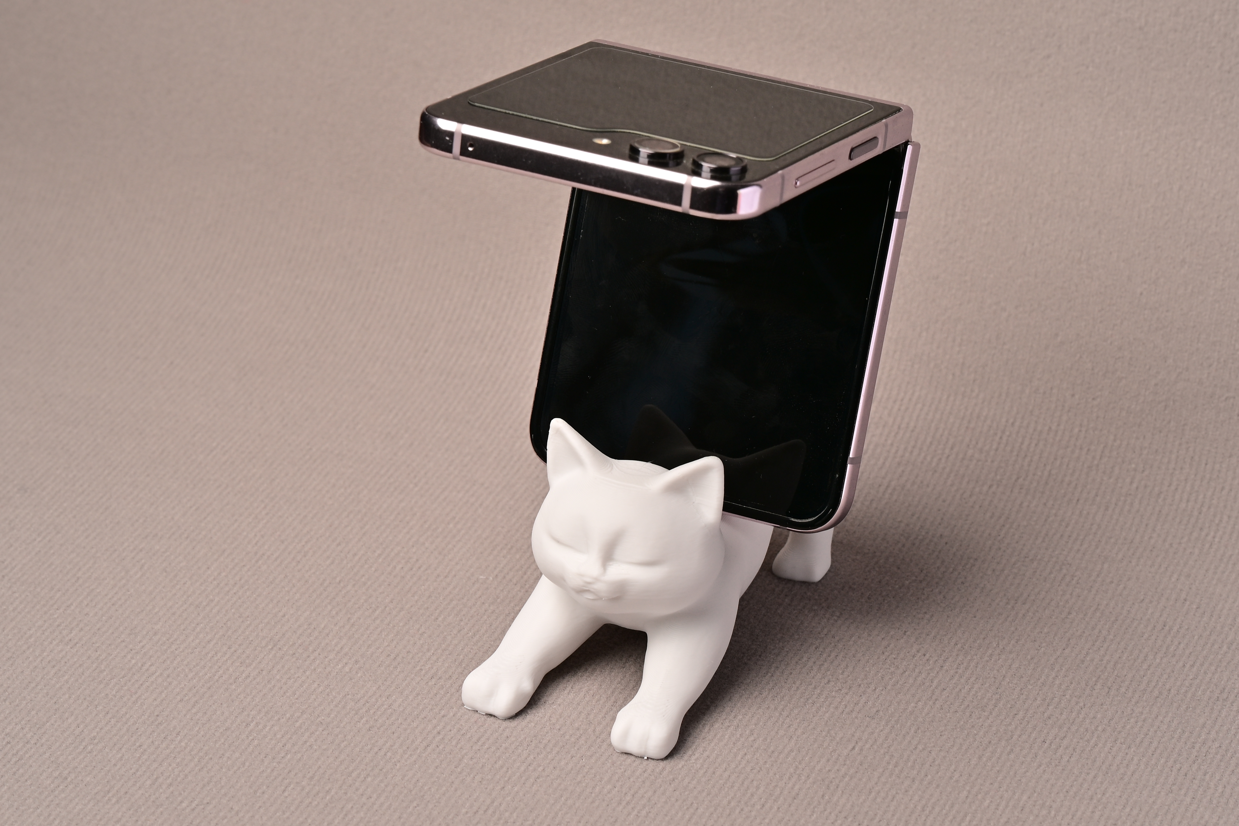 smartphone stand STL-tablet holder 3D model_cat phone stand
