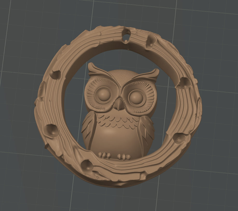 artistic statue STL-digital art figurines_owl