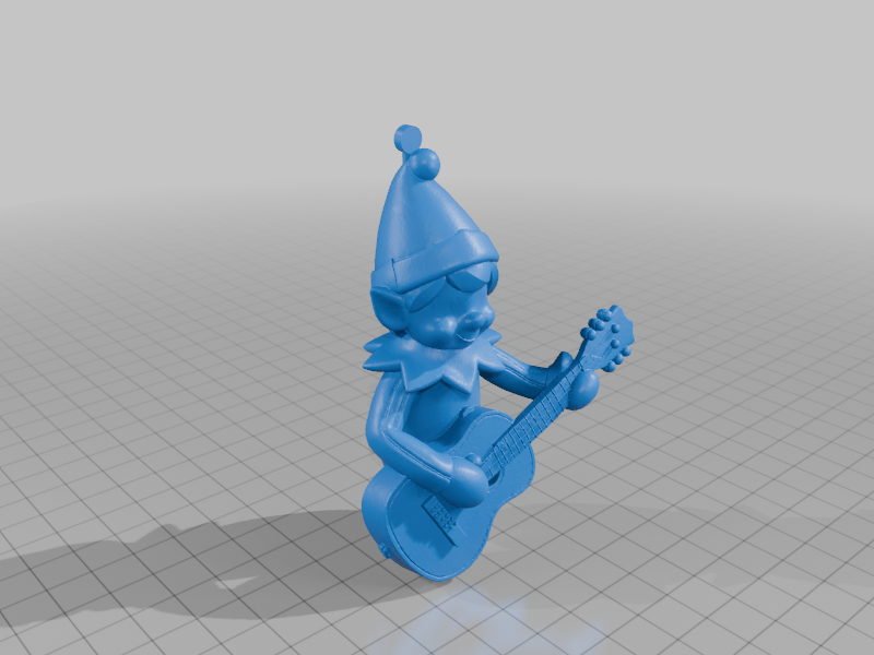 superhero STL files-collectible 3D figurines_Guitar Elf Christmas 