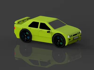 custom automotive 3D models-3D printable vehicle accessories_Ford Sierra RS Cosworth - Low Poly 3D Model