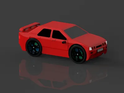 custom automotive 3D models-3D printable vehicle accessories_Ford Sierra RS Cosworth - Low Poly 3D Model