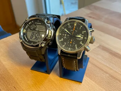 custom logo STL-embossed 3D sign designs_Minimalist Watch Stand STL – Desk & Display Holder