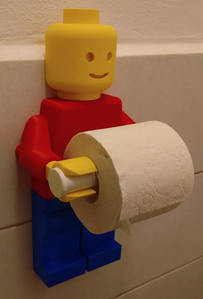 modular toy parts-interlocking 3D models_Lego Man With Toilet Paper