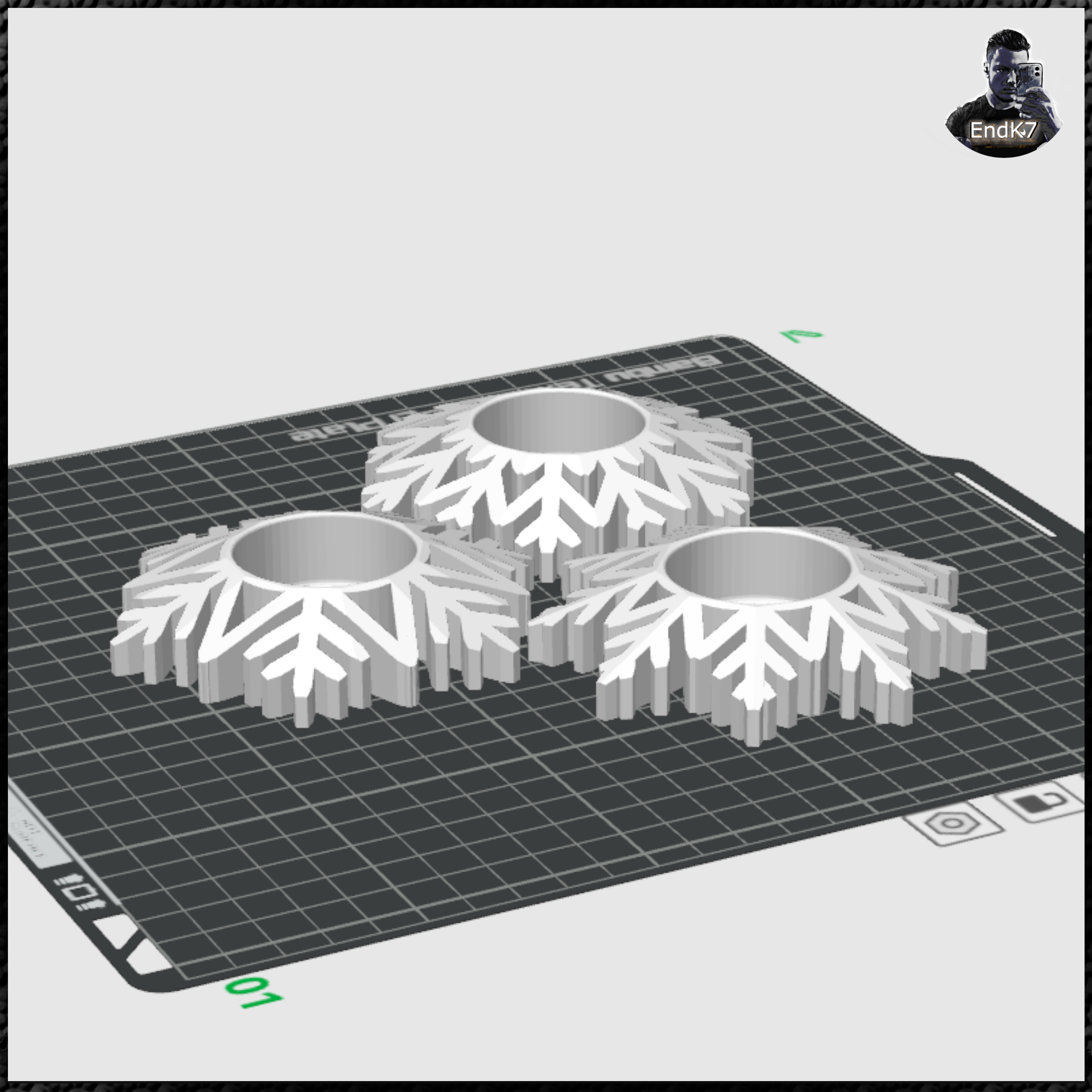 smartphone stand STL-tablet holder 3D model_SnowflakeTealight