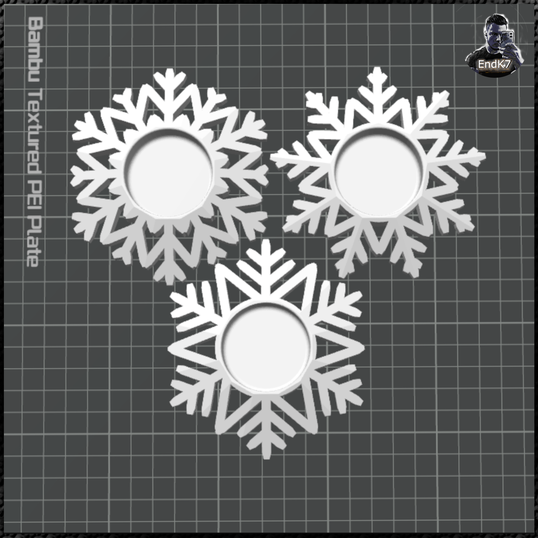 smartphone stand STL-tablet holder 3D model_SnowflakeTealight