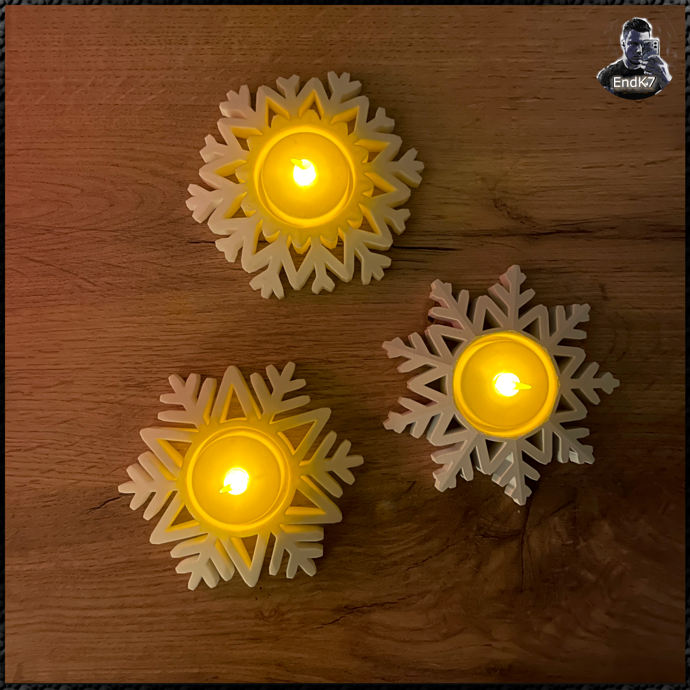 smartphone stand STL-tablet holder 3D model_SnowflakeTealight