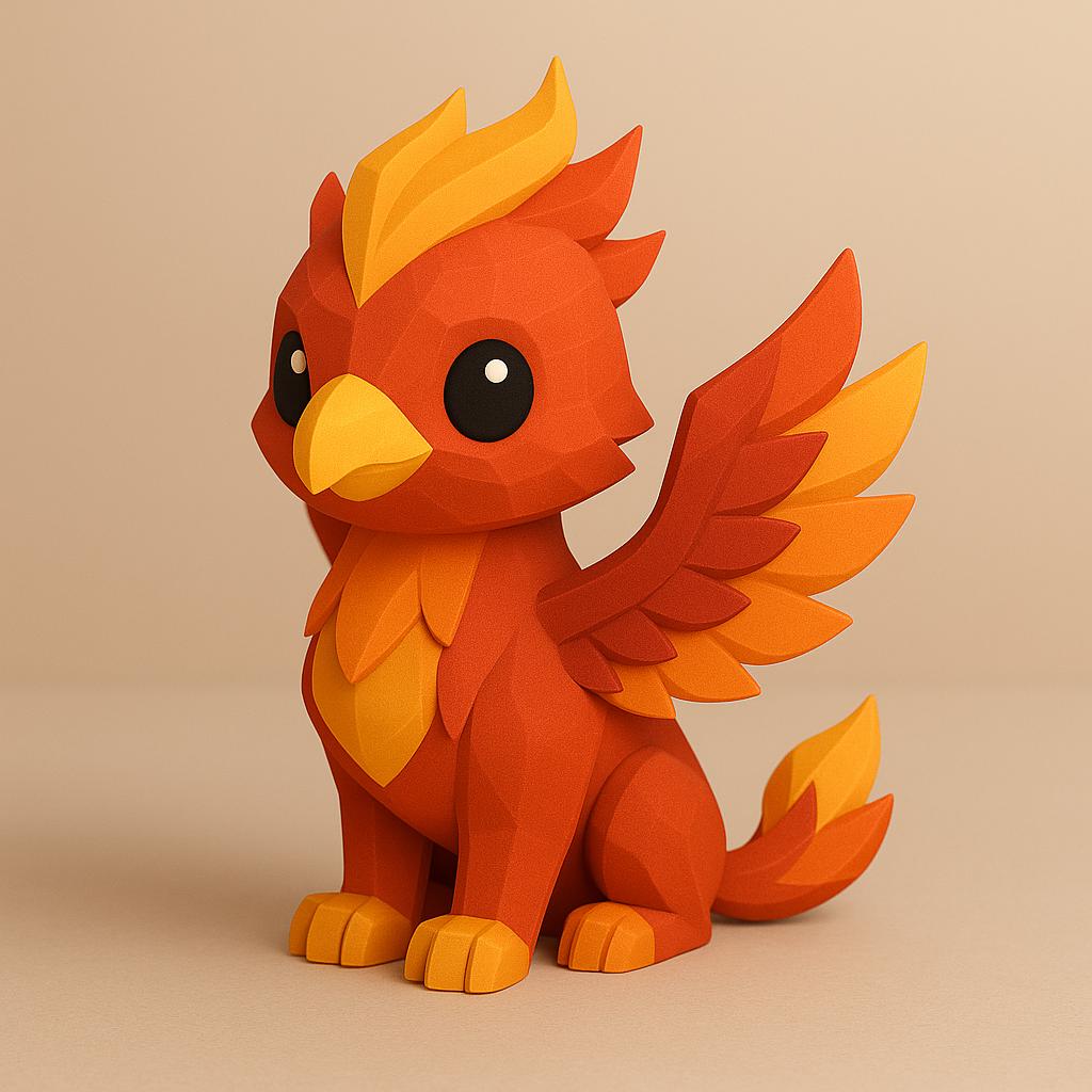 modular toy parts-interlocking 3D models_Low-Poly Hydra & Phoenix