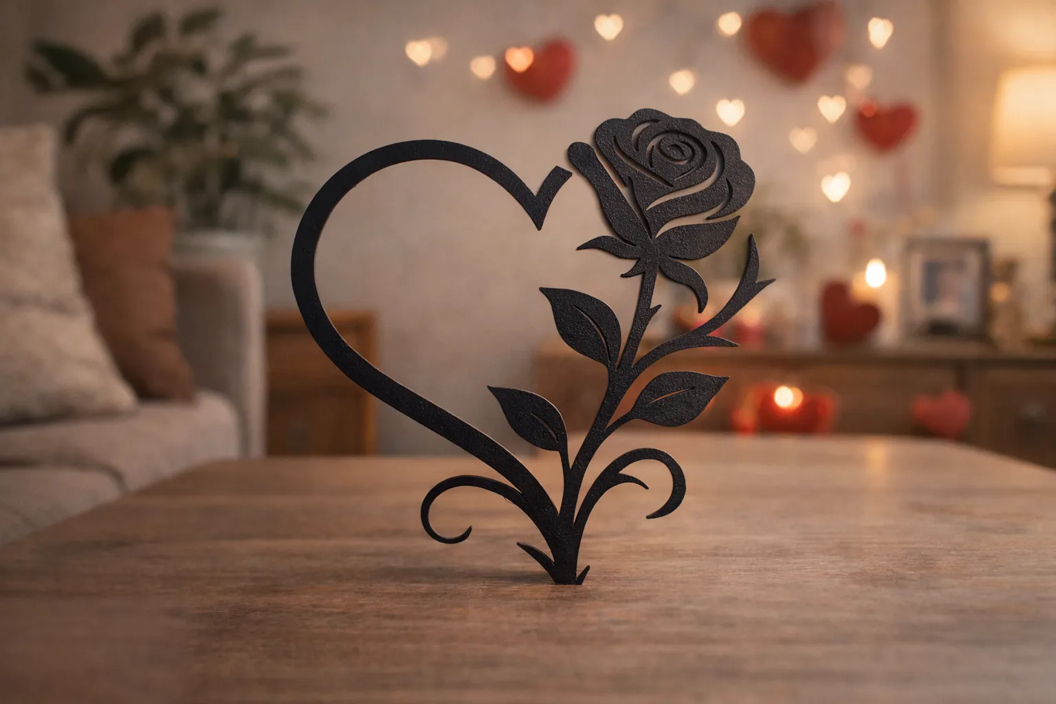 everyday 3D models-desktop gadget STL_Heart Rose Decorative 3D Print