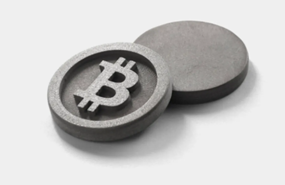 custom logo STL-embossed 3D sign designs_Graystone-themed Bitcoin – a gift for a crypto ent