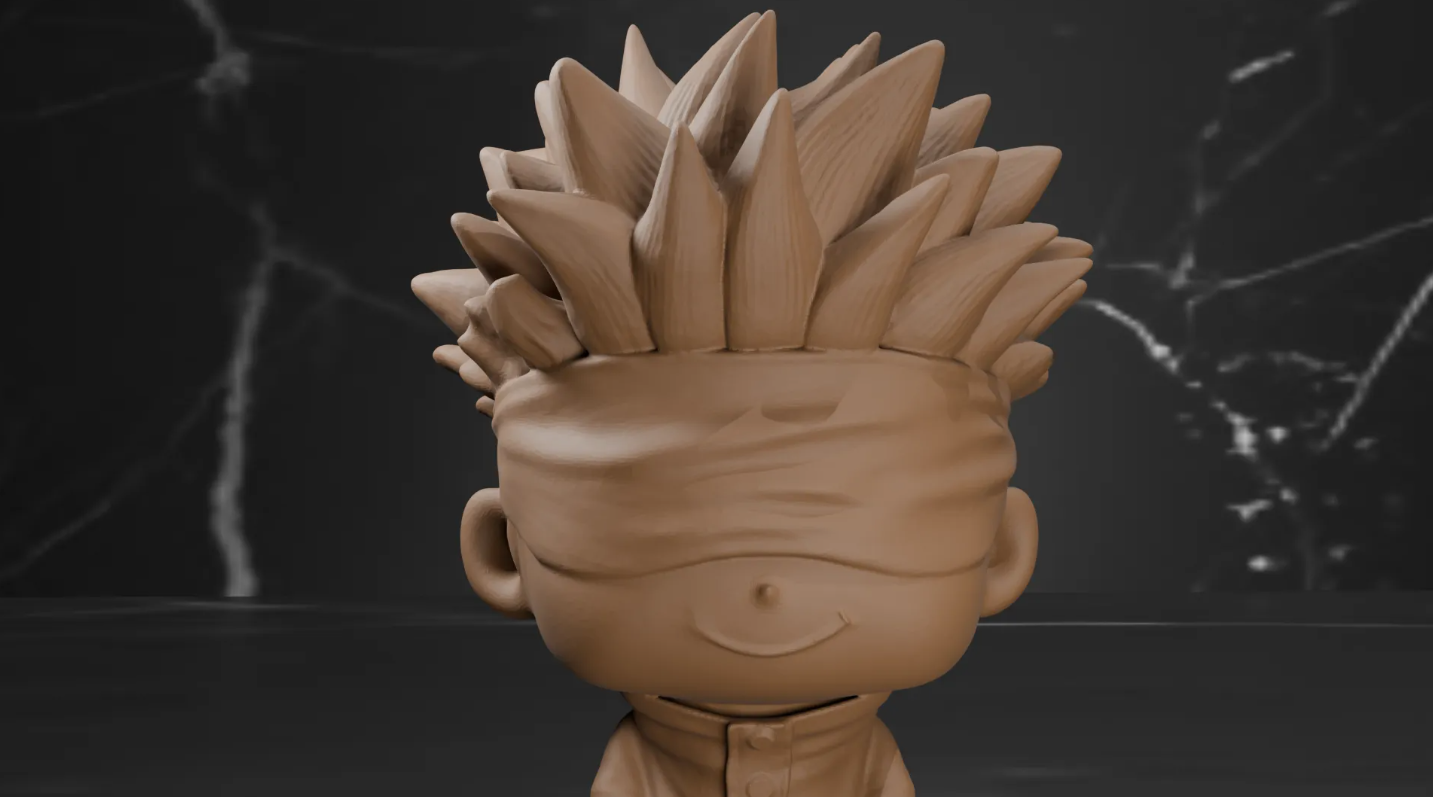 artistic statue STL-digital art figurines_Satoru Gojo