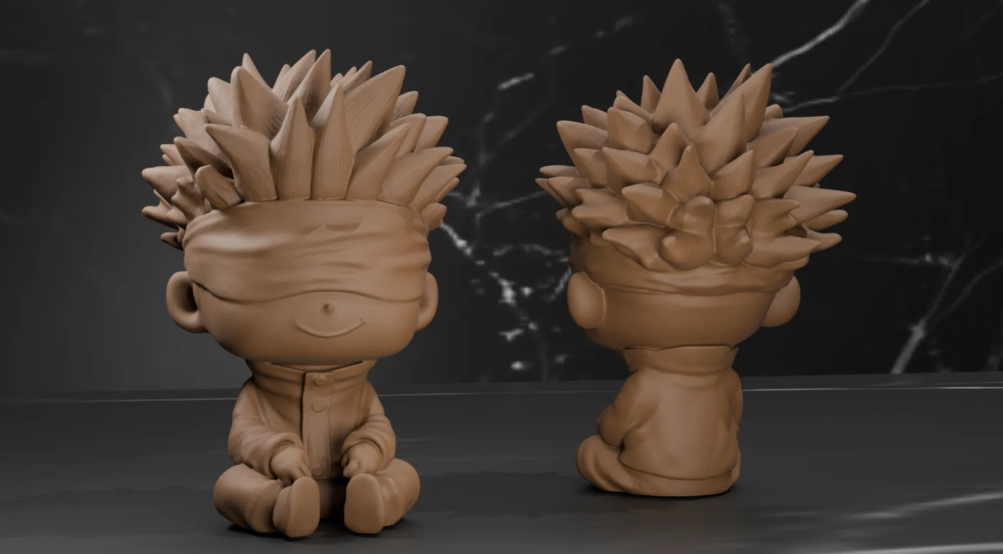 artistic statue STL-digital art figurines_Satoru Gojo