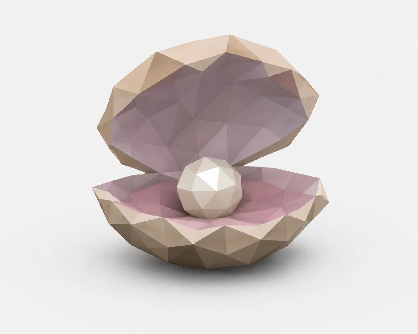 artistic statue STL-digital art figurines_Low Poly Clam