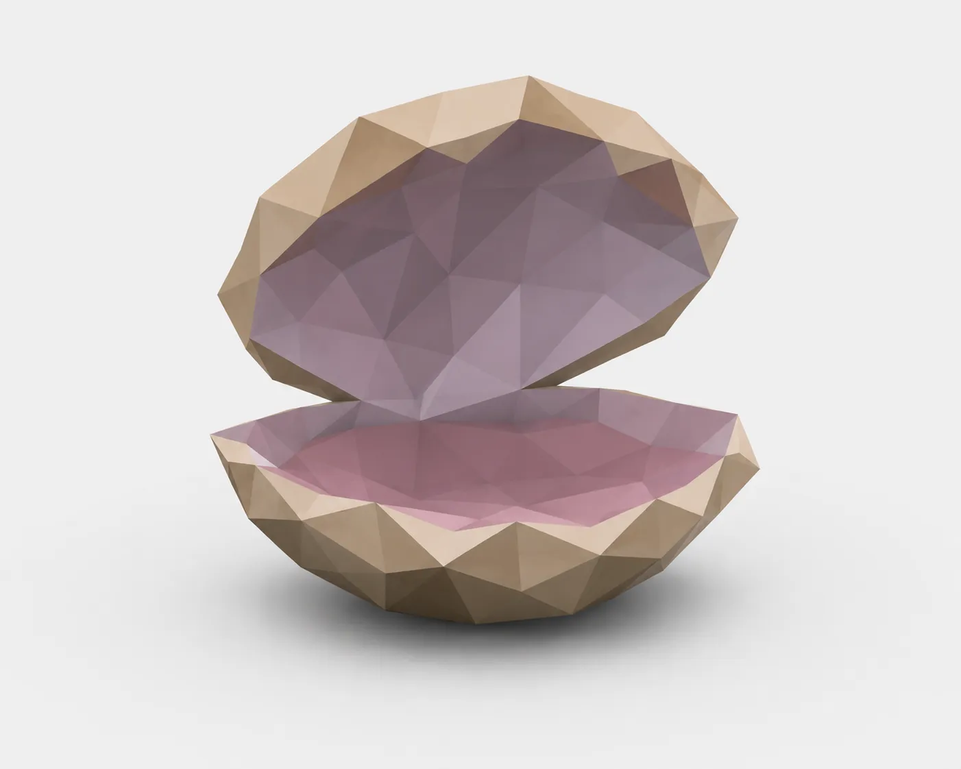 artistic statue STL-digital art figurines_Low Poly Clam