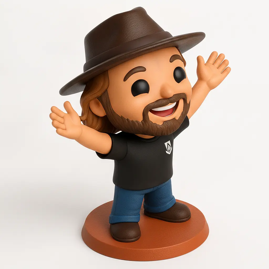 face to 3d model ai-3D portrait printing from photo_Joyful Bearded Creator Figurine